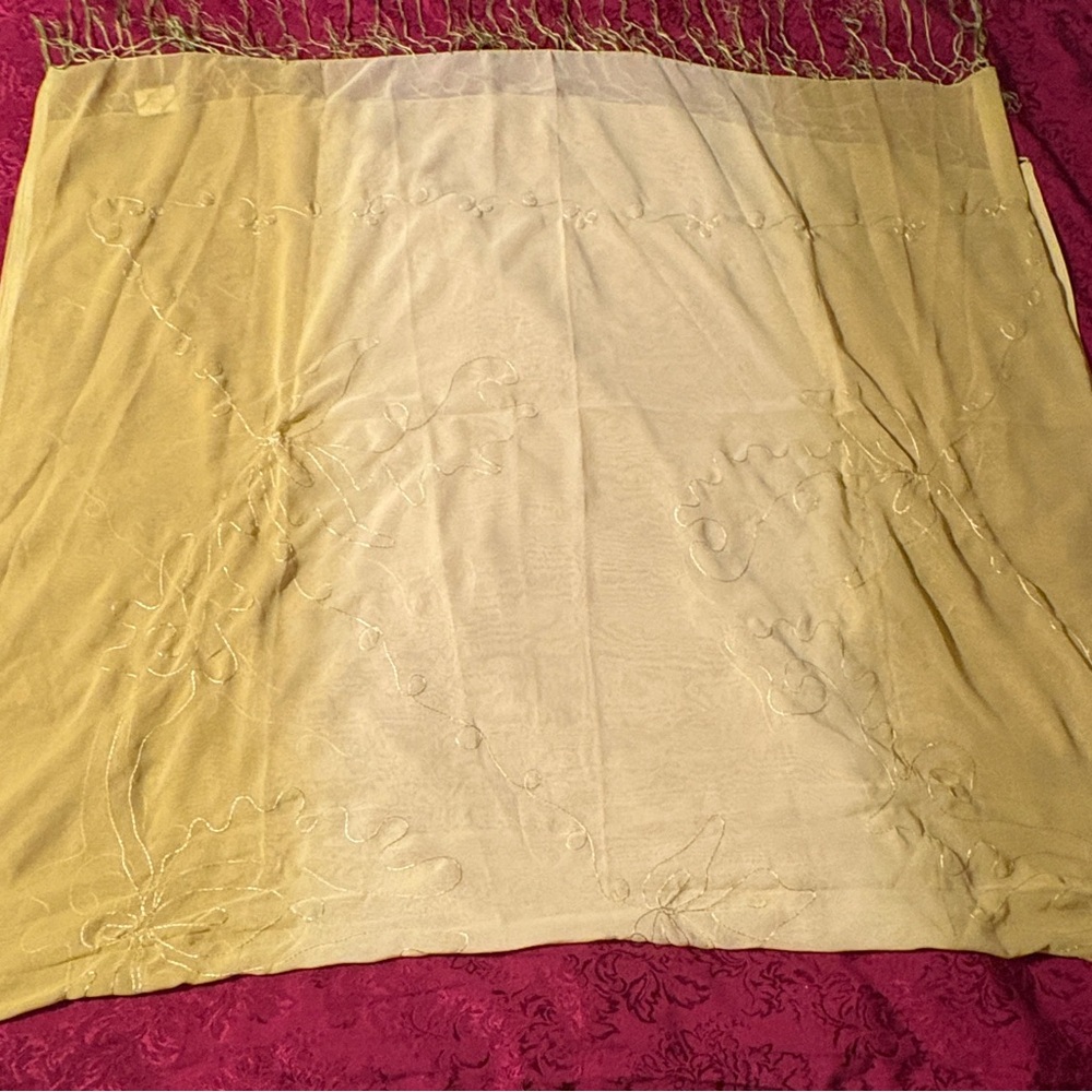 Elegant Cream Sheer shawl
